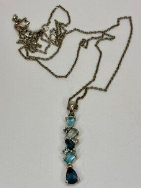 Sterling Topaz & Aquamarine Necklace